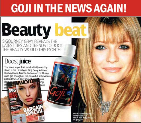 goji berry juice in New Woman magazine
